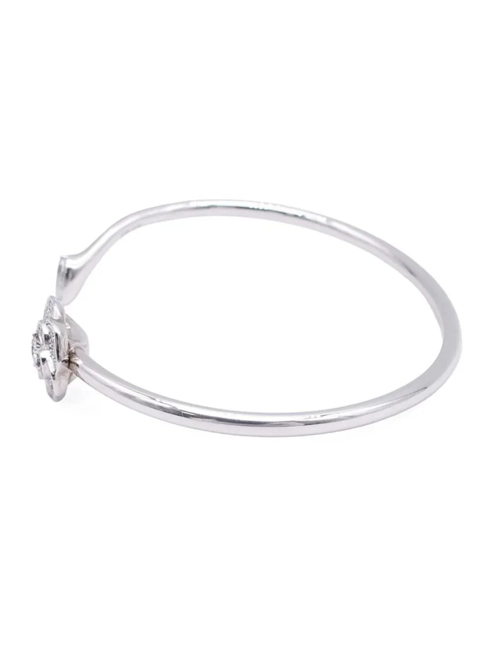 Chanel Camellia Collection Bracelet White Gold 18K Diamond S Bangle